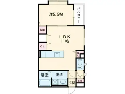 パークTAKASHO(1LDK/3階)の間取り写真