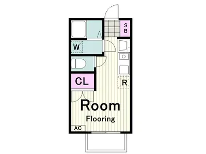 コーポ道中坂II(ワンルーム/2階)の間取り写真