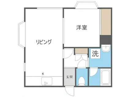 エクセルハイム(1LDK/2階)の間取り写真