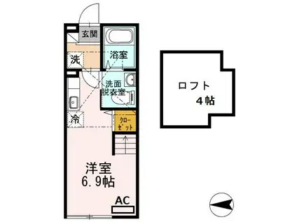 京急本線 生麦駅 徒歩7分 2階建 築14年(ワンルーム/2階)の間取り写真