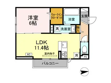 RESUA向中野 C棟(1LDK/3階)の間取り写真