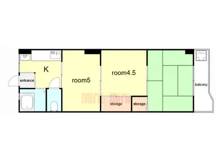 上池田グリーンハイツ(2DK/1階)の間取り写真