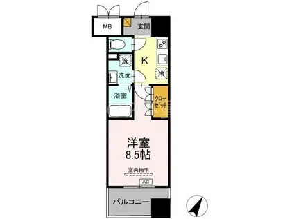 D-ROOM千葉中央(1K/5階)の間取り写真