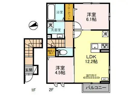 グリーンパティオ(2LDK/2階)の間取り写真