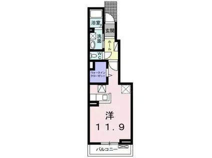 カーサ・アイリスIV(ワンルーム/1階)の間取り写真