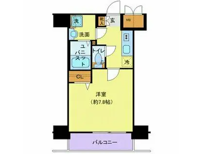 プレサンス新宿中落合メーディオ(1K/3階)の間取り写真