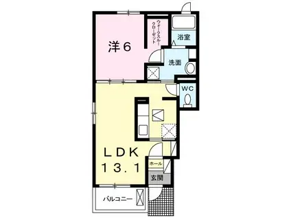 VILL川棚(1LDK/1階)の間取り写真