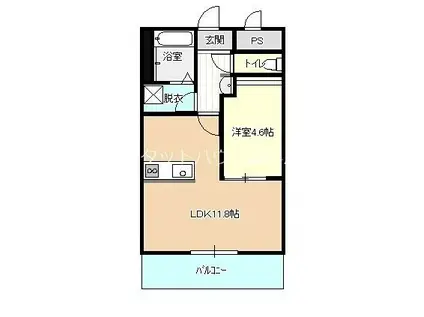 ソレイユ・ルヴァン宇都(1LDK/4階)の間取り写真