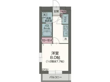 グレース・エステート(1K/1階)の間取り写真