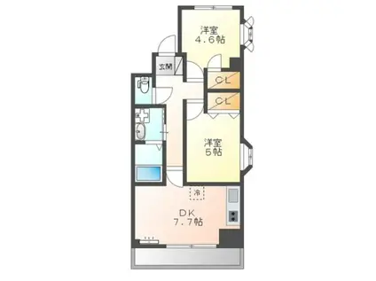 シエル ブルー(2DK/3階)の間取り写真