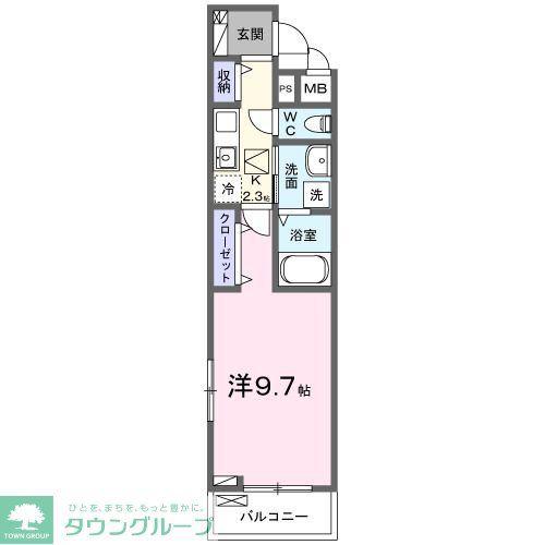 グランツ J(1K/1階)の間取り写真