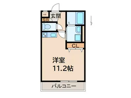 AZUL MIYU(ワンルーム/1階)の間取り写真