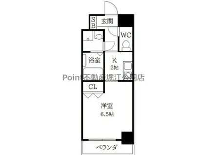 I CUBE深江橋(1K/2階)の間取り写真