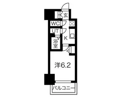 メイクス熱田神宮(1K/6階)の間取り写真