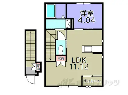 ブラン ルリエ(1LDK/2階)の間取り写真