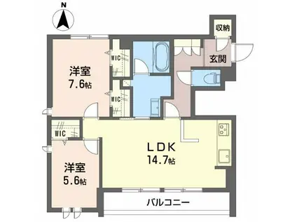 シャーメゾンホワイトキャッスル(2LDK/2階)の間取り写真