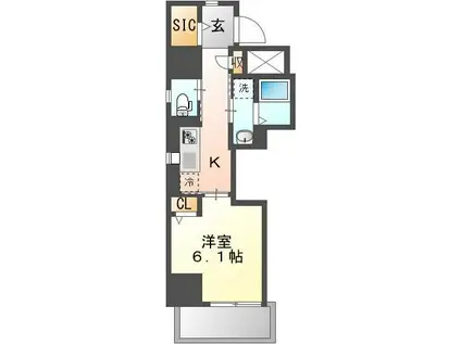 FELICEPRENDRE(1K/4階)の間取り写真