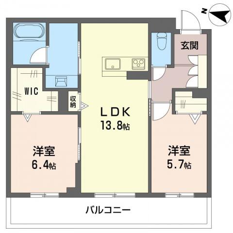 グレイス(2LDK/3階)の間取り写真
