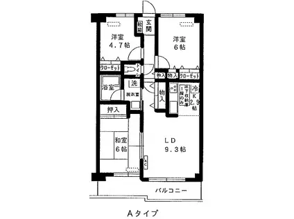 ステラ赤塚(3LDK/4階)の間取り写真