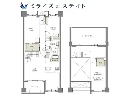 アヴァンセテラス瑞穂日向町(3LDK/5階)の間取り写真
