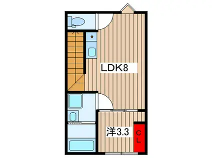 DESAPARK指扇(1LDK/2階)の間取り写真