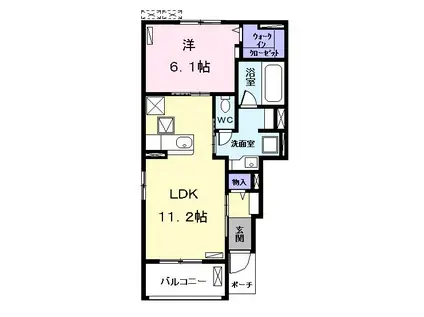 E STAGE I(1LDK/1階)の間取り写真