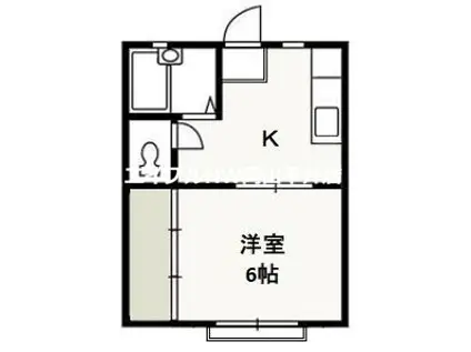 サンシャインS(1K/2階)の間取り写真