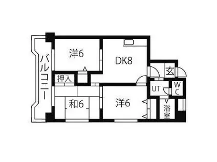 ソシアルアン(3LDK/3階)の間取り写真