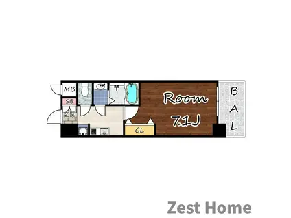 フレシール昭和通(1K/13階)の間取り写真