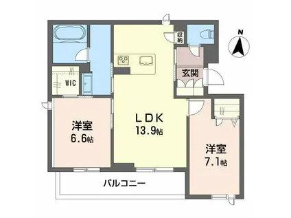 グランツ野田(2LDK/3階)の間取り写真
