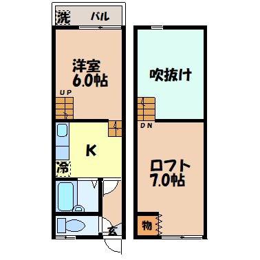 フレグランス千歳(1K/1階)の間取り写真