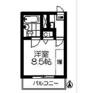 サンポート・6(1K/2階)の間取り写真