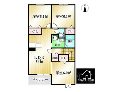 ブランジュ II(3LDK/2階)の間取り写真