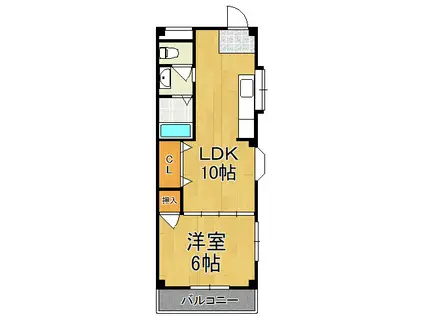 アビリティダイワ2(1LDK/3階)の間取り写真