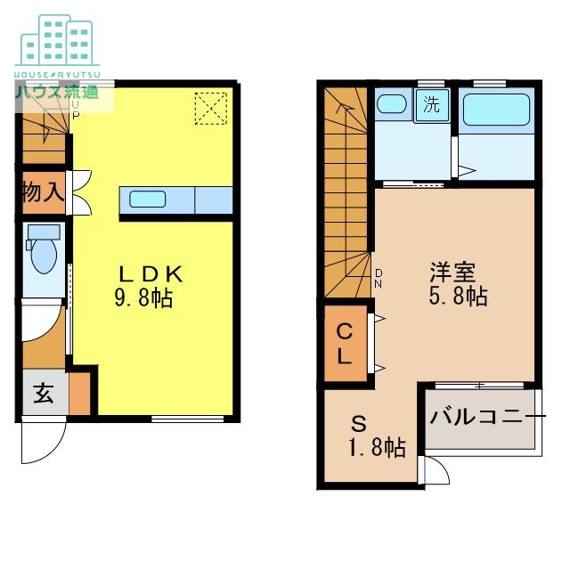 プレミアム上峰(1SLDK/2階)の間取り写真