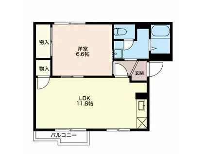 コーポ後藤A(1LDK/1階)の間取り写真
