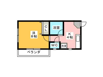 メゾン鹿谷II(1K/2階)の間取り写真