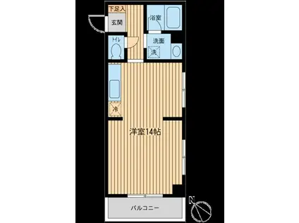 行徳倶楽部(ワンルーム/6階)の間取り写真