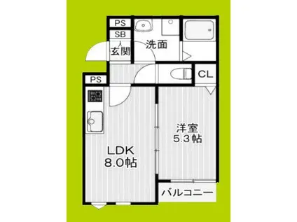 RITZ COURT 池田(1LDK/2階)の間取り写真