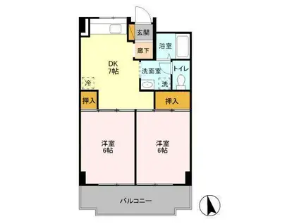 メゾンラフォーレ(2DK/1階)の間取り写真