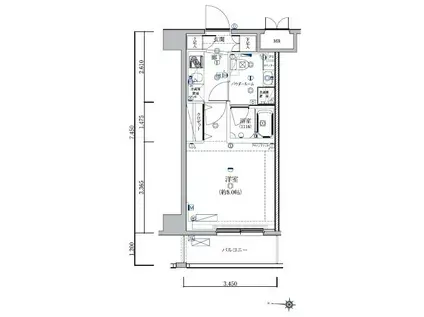 アルテシモバテル(1K/6階)の間取り写真