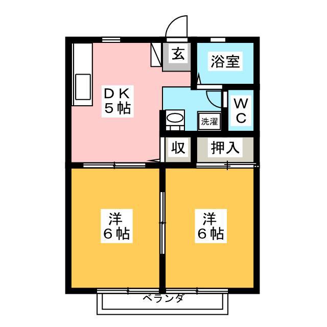 エマプレース(2DK/1階)の間取り写真