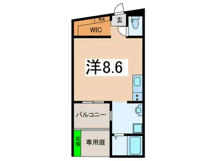 SCENE小田急相模原イースト(ワンルーム/1階)の間取り写真