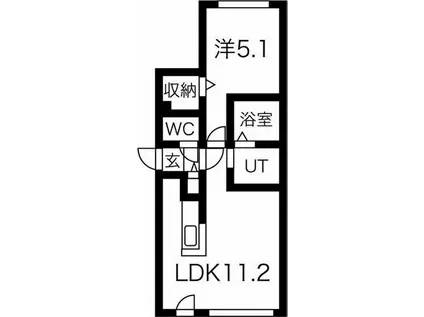 SELECCAO美園(1LDK/4階)の間取り写真