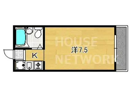 京阪鴨東線 出町柳駅 徒歩15分 4階建 築30年(1K/2階)の間取り写真