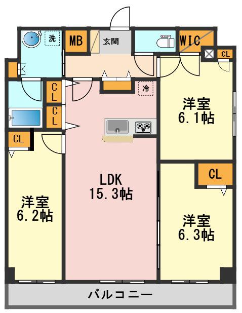ALIVIS一之江(3LDK/10階)の間取り写真
