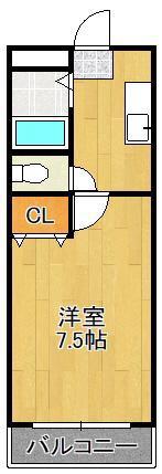 ロイヤルビップ(1K/1階)の間取り写真