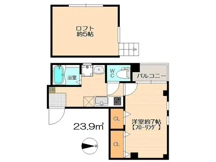 イル・グラッツィアマリーナVII(1K/4階)の間取り写真