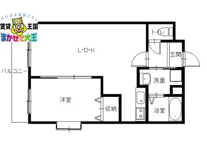 SGB浜町(1LDK/4階)の間取り写真