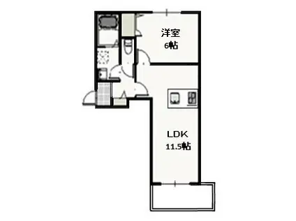 リュミエール(1LDK/1階)の間取り写真